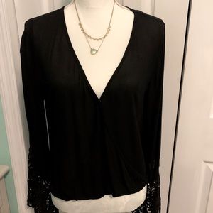 Black hi low blouse